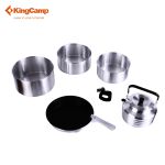 KingCamp Camper 4 Foldable Camping Cookware Set 3 4 Persons
