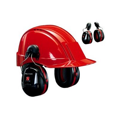 3M Peltor™ Optime™ III Ear Muffs 34 dB Black Red Helmet Mounted