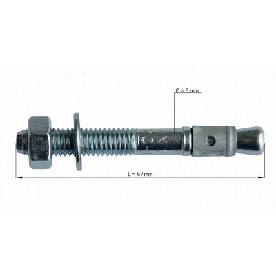 Raumer Steel Bolt Hang Fix M8L M8x75mm