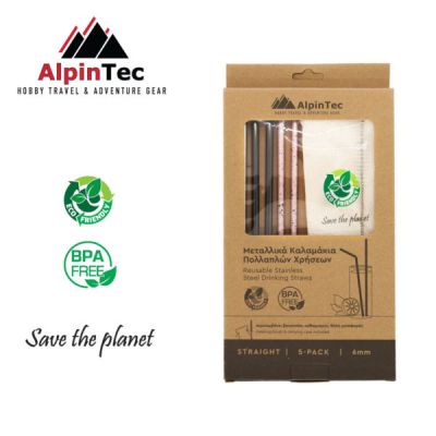 AlpinTec Eco Reusable Straws Straight 6mm