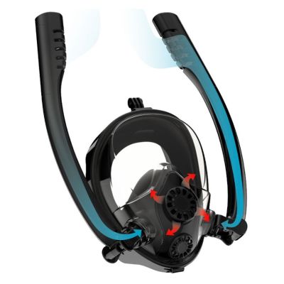 Amphibea Twobas Mask With Double Snorkel Black Blue