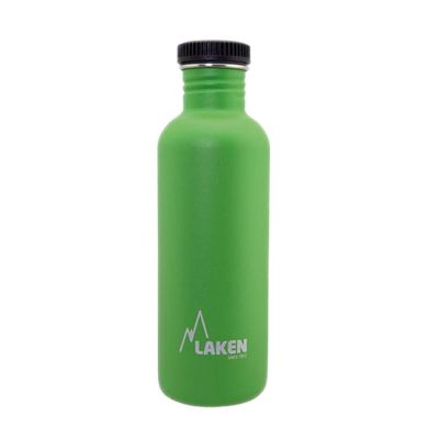 Laken Basic Steel Bottle Black Cap 1L Green