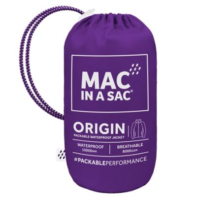 Mac In A Sac Origin 2 Unisex Waterproof Packable Jacket Purple Unisex