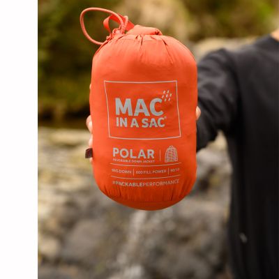 Mac In A Sac Polar Reversible Down Jacket Orange Grey Men's