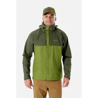 Rab Downpour Eco Waterproof Jacket Army Aspen Green Men's