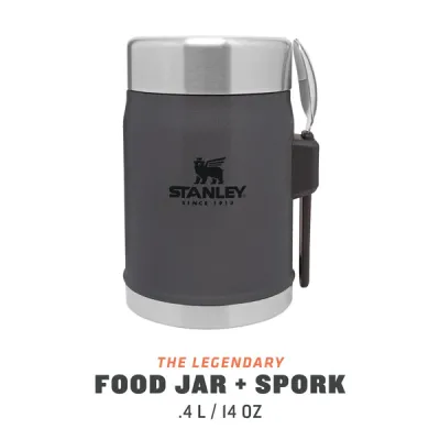 Stanley Classic Legendary Food Jar + Spork 0.4L Charcoal
