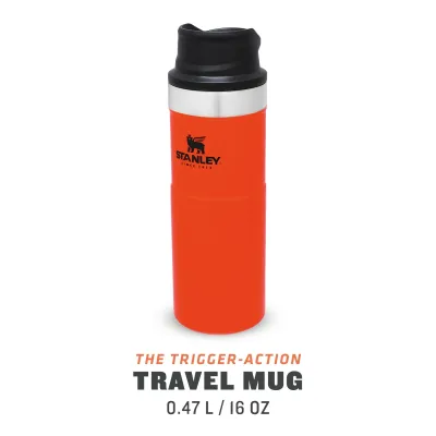 Stanley Classic Trigger Action Travel Mug 0.47L Blaze Orange