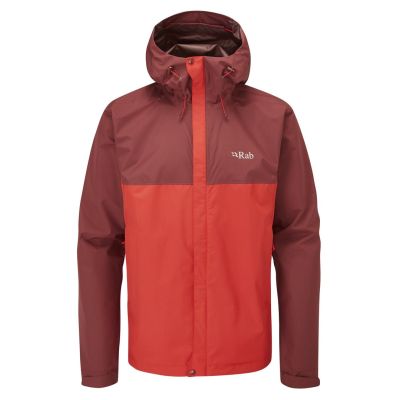 Rab Downpour Eco Waterproof Jacket Deep Heather Ascent Red Men's